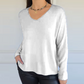 Women's Loose-Fitting V-Neck Knit Top