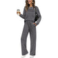 ✨ Women's Crew Neck Top & Drawstring Pants Set