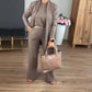 💞Hot Sale💞Elegant 3-piece Set Including Long Cardigan, Top and Pants