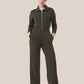 🔥AirEase Sleeve Wide-Leg Jumpsuit -👏4-way stretch, Front zip and Practical pockets!