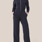 🔥AirEase Sleeve Wide-Leg Jumpsuit -👏4-way stretch, Front zip and Practical pockets!