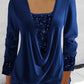 🏆2025 Christmas Hot Sale 54% OFF⚡Sequin Loose Smocked Fake Two-Piece Top