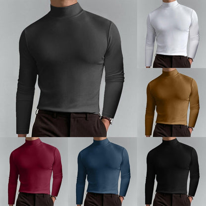 🔥HOT SALE 55% OFF🔥Ultimate Comfort Men's High Neck T-Shirt – Stretch, Breathable, Slim Fit for Gym & Daily Wear!