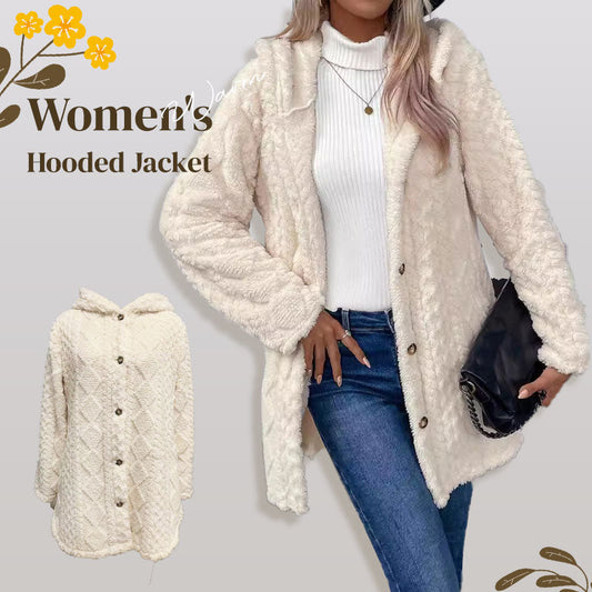 ✨New Year Sale 60%OFF🍂 Women's Warm Diamond-pattern Hooded Cardigan