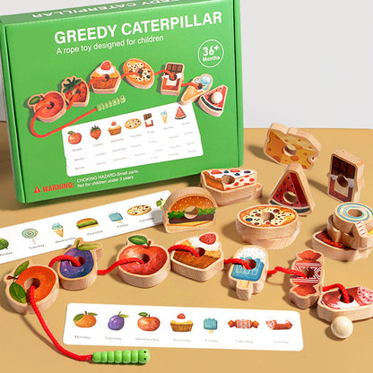 ✨LAST DAY PROMOTION - 50%OFF✨Wooden Greedy Caterpillar Rope Toy for 3+ Year Old