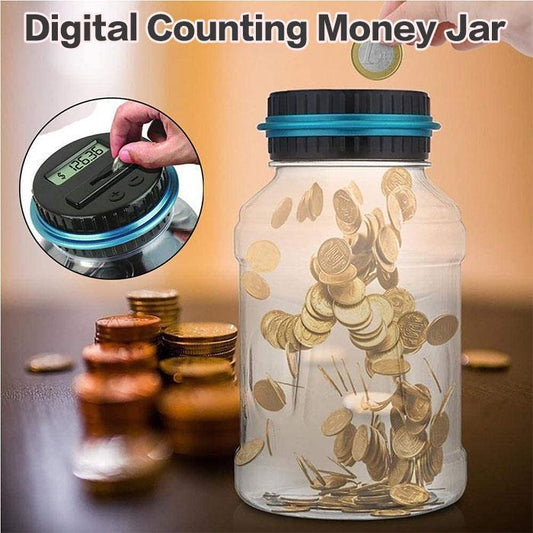Digital Coin Counting Money Jar | 1.8L, LCD Display, Holds 800–1000 Coins | Dollar / Euro / Pound / AUD