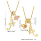 🎉New Year Sale-60% Off💖Initial Letter Necklace with Pink Heart Charm