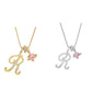 🎉New Year Sale-60% Off💖Initial Letter Necklace with Pink Heart Charm