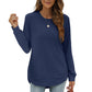 Women’s Solid High Low Hem Long-Sleeve Tops