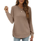 Women’s Solid High Low Hem Long-Sleeve Tops