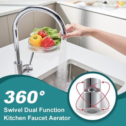 🏆Last Day 50%OFF✨Splash-proof 360°  Swivel Dual Function Kitchen Faucet Aerator