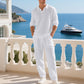Men's Linen Blend 2-Piece Casual Set