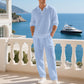 Men's Linen Blend 2-Piece Casual Set