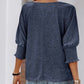 ⏳ Limited Time 50% Off!💐Women's Round Neck Smocked Cuff Dolman Sleeve Top