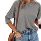 ⏳ Limited Time 50% Off!💐Women's Round Neck Smocked Cuff Dolman Sleeve Top