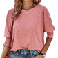 ⏳ Limited Time 50% Off!💐Women's Round Neck Smocked Cuff Dolman Sleeve Top