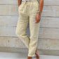 🌸LAST DAY 50% OFF!!🌸Women's Elastic Waist Cotton Linen Casual Pants