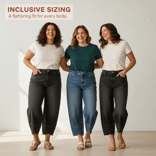 🔥HOT SALE 49% OFF🔥2026 New Women's Imported Premium Denim Casual Wide-Leg Cropped Jeans