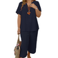 🔥Hot Sale 50% OFF!!💕Women's Casual Short Sleeve Top & Wide Leg Pants Set☁️
