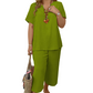 🔥Hot Sale 50% OFF!!💕Women's Casual Short Sleeve Top & Wide Leg Pants Set☁️