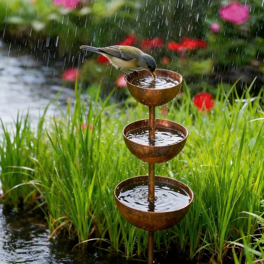 🔥HOT SALE 49% OFF🔥3-Tier Rustic Metal Bird Feeder & Drinker Stake
