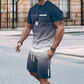 🏖️Summer Cool Deal: 50% OFF!!😎Men's Gradient Color T-Shirt & Shorts Set