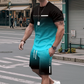 🏖️Summer Cool Deal: 50% OFF!!😎Men's Gradient Color T-Shirt & Shorts Set