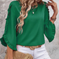 Women's Ruffle Trim Flowy Sleeve Blouse