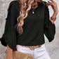 Women's Ruffle Trim Flowy Sleeve Blouse