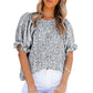 ⏰Summer Special 49% OFF👚Women's Crewneck Smocked Puff Sleeve Floral Print Blouse