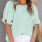 ⏰Summer Special 49% OFF👚Women's Crewneck Smocked Puff Sleeve Floral Print Blouse