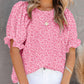 ⏰Summer Special 49% OFF👚Women's Crewneck Smocked Puff Sleeve Floral Print Blouse
