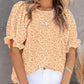 ⏰Summer Special 49% OFF👚Women's Crewneck Smocked Puff Sleeve Floral Print Blouse