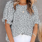 ⏰Summer Special 49% OFF👚Women's Crewneck Smocked Puff Sleeve Floral Print Blouse