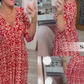 ⏳Time-limited Special 60% OFF⏰🔥Bohemian casual print V-neck shirred waist long dress