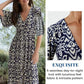 ⏳Time-limited Special 60% OFF⏰🔥Bohemian casual print V-neck shirred waist long dress