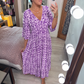 ⏳Time-limited Special 60% OFF⏰🔥Bohemian casual print V-neck shirred waist long dress