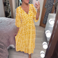 ⏳Time-limited Special 60% OFF⏰🔥Bohemian casual print V-neck shirred waist long dress