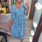 ⏳Time-limited Special 60% OFF⏰🔥Bohemian casual print V-neck shirred waist long dress