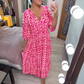 ⏳Time-limited Special 60% OFF⏰🔥Bohemian casual print V-neck shirred waist long dress