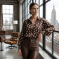 🤎2026 Hot Sale✨Women’s Button-Down Polka Dot Shirt