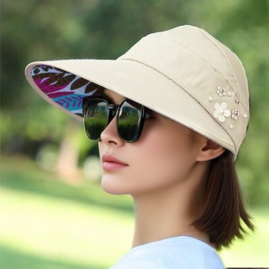 🔥Last Day 50% OFF🔥✨Foldable Wide Brim Sun Hat with Ponytail Hole