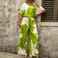 Women's Floral Print Top & Wide-Leg Pants Set