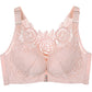 Elegant Rose Lace Back Bra with Easy Front Clasp