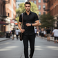 ☀️HOT SALE 50% OFF🖤Men's Textured Black Short Sleeve Shirt