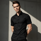 ☀️HOT SALE 50% OFF🖤Men's Textured Black Short Sleeve Shirt