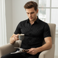 ☀️HOT SALE 50% OFF🖤Men's Textured Black Short Sleeve Shirt
