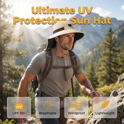 ☀️ SUMMER SALE 50% OFF 🔥UPF 50+ Wide Brim Sun Hat with Neck Flap