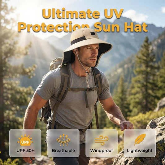 ☀️ SUMMER SALE 50% OFF 🔥UPF 50+ Wide Brim Sun Hat with Neck Flap