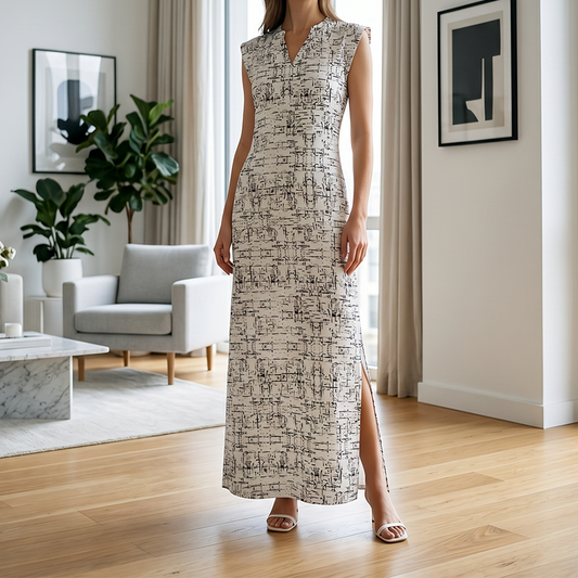 📢📢49% OFF !! ⏰Women's Sleeveless V-Neck Maxi Dress with Side Slit